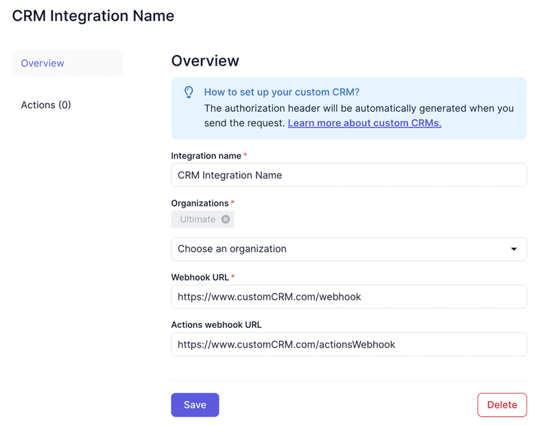 Custom CRM example